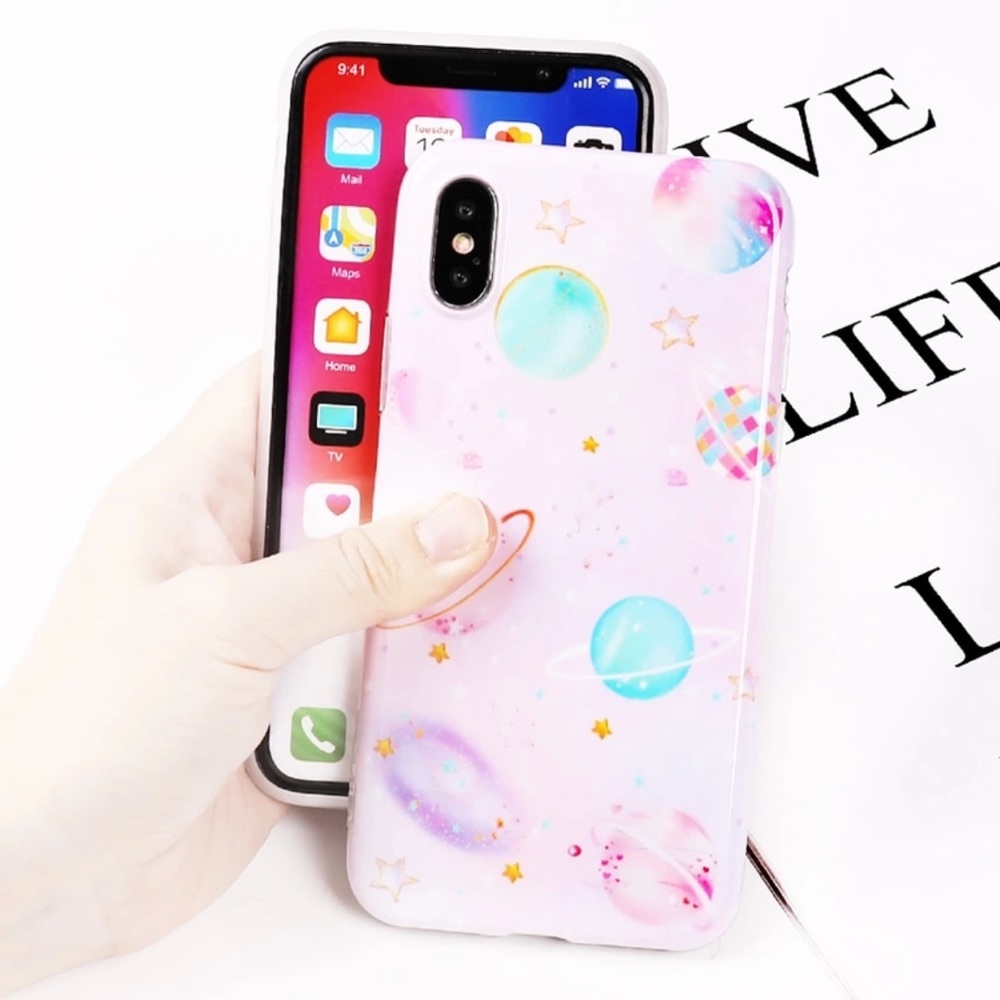 NEW iPhone 7+/8+ Pink Planet Soft TPU Case - Picture 2 of 5